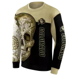 colorado buffaloes sugar skull gold black hoodie best selling