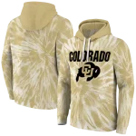 colorado buffaloes tie dye pattern gold hoodie best selling