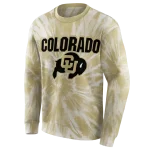 colorado buffaloes tie dye pattern gold hoodie best selling