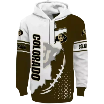 colorado buffaloes triangular pattern gold white hoodie best selling