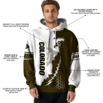 colorado buffaloes triangular pattern gold white hoodie best selling