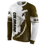 colorado buffaloes triangular pattern gold white hoodie best selling