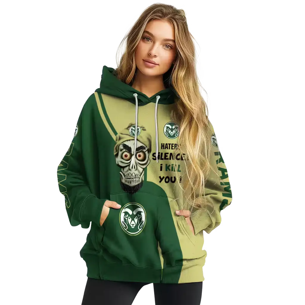 colorado state rams achmed skull green hoodie high quality colorado state rams achmed skull green hoodie high quality
