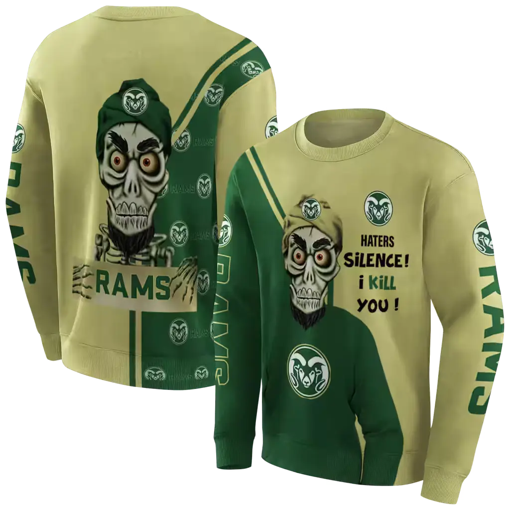 colorado state rams achmed skull green hoodie premium grade colorado state rams achmed skull green hoodie premium grade