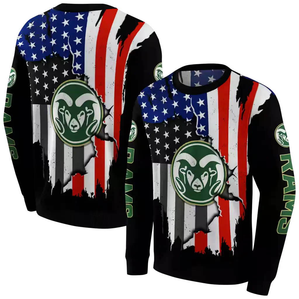 colorado state rams american pride black hoodie premium grade colorado state rams american pride black hoodie premium grade