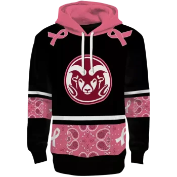 colorado state rams awareness ribbon black pink hoodie best selling