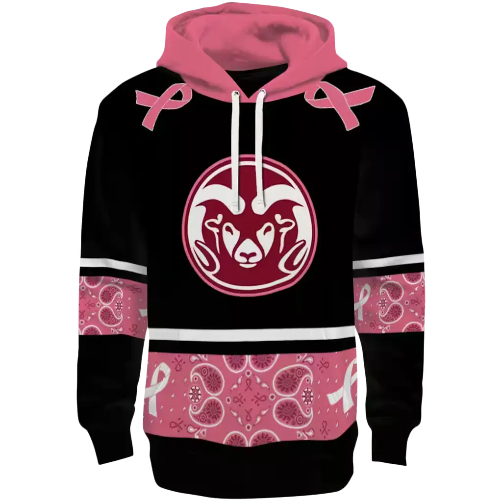 colorado state rams awareness ribbon black pink hoodie best selling colorado state rams awareness ribbon black pink hoodie best selling