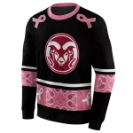 colorado state rams awareness ribbon black pink hoodie best selling