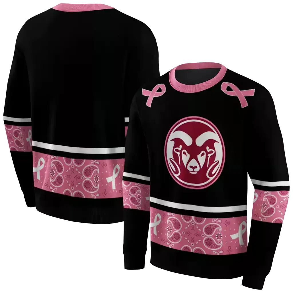 colorado state rams awareness ribbon black pink hoodie premium grade colorado state rams awareness ribbon black pink hoodie premium grade