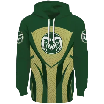 colorado state rams concentric lines green black hoodie best selling