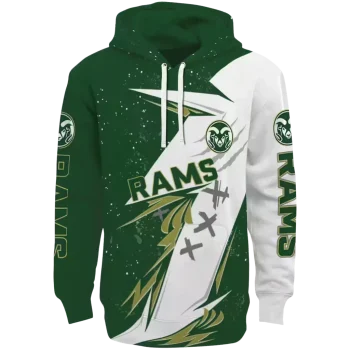 colorado state rams dynamic slash green white hoodie best selling