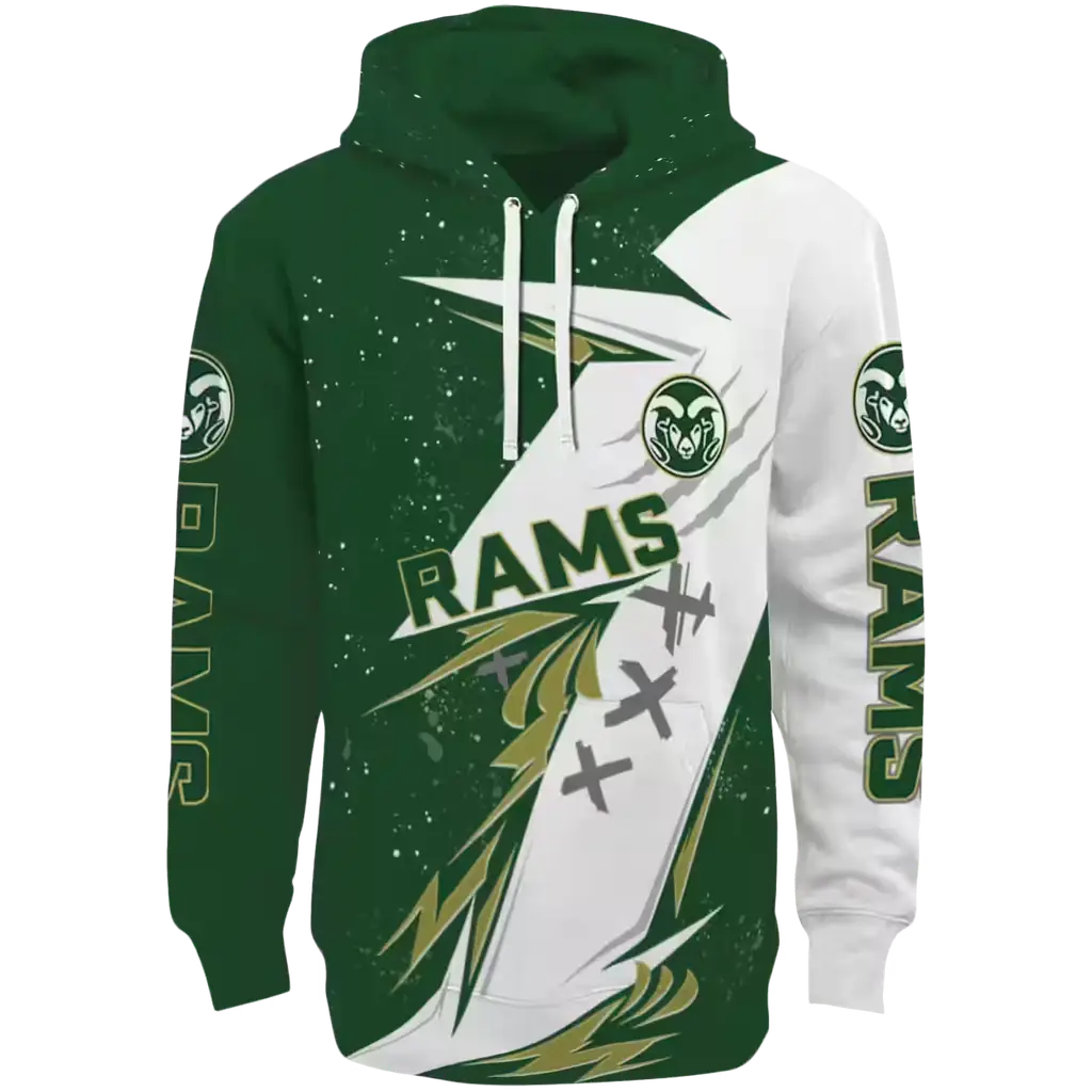 colorado state rams dynamic slash green white hoodie best selling colorado state rams dynamic slash green white hoodie best selling