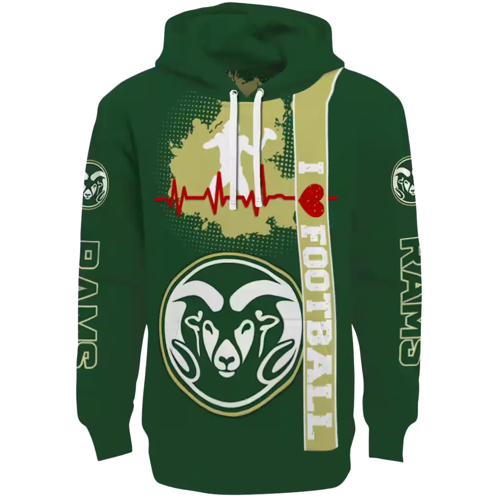 colorado state rams football heartbeat green hoodie best selling colorado state rams football heartbeat green hoodie best selling