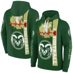 colorado state rams football heartbeat green hoodie best selling