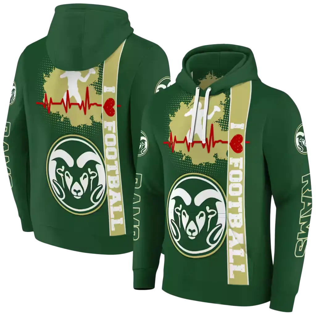 colorado state rams football heartbeat green hoodie fashion forward colorado state rams football heartbeat green hoodie fashion forward