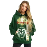 colorado state rams football heartbeat green hoodie best selling