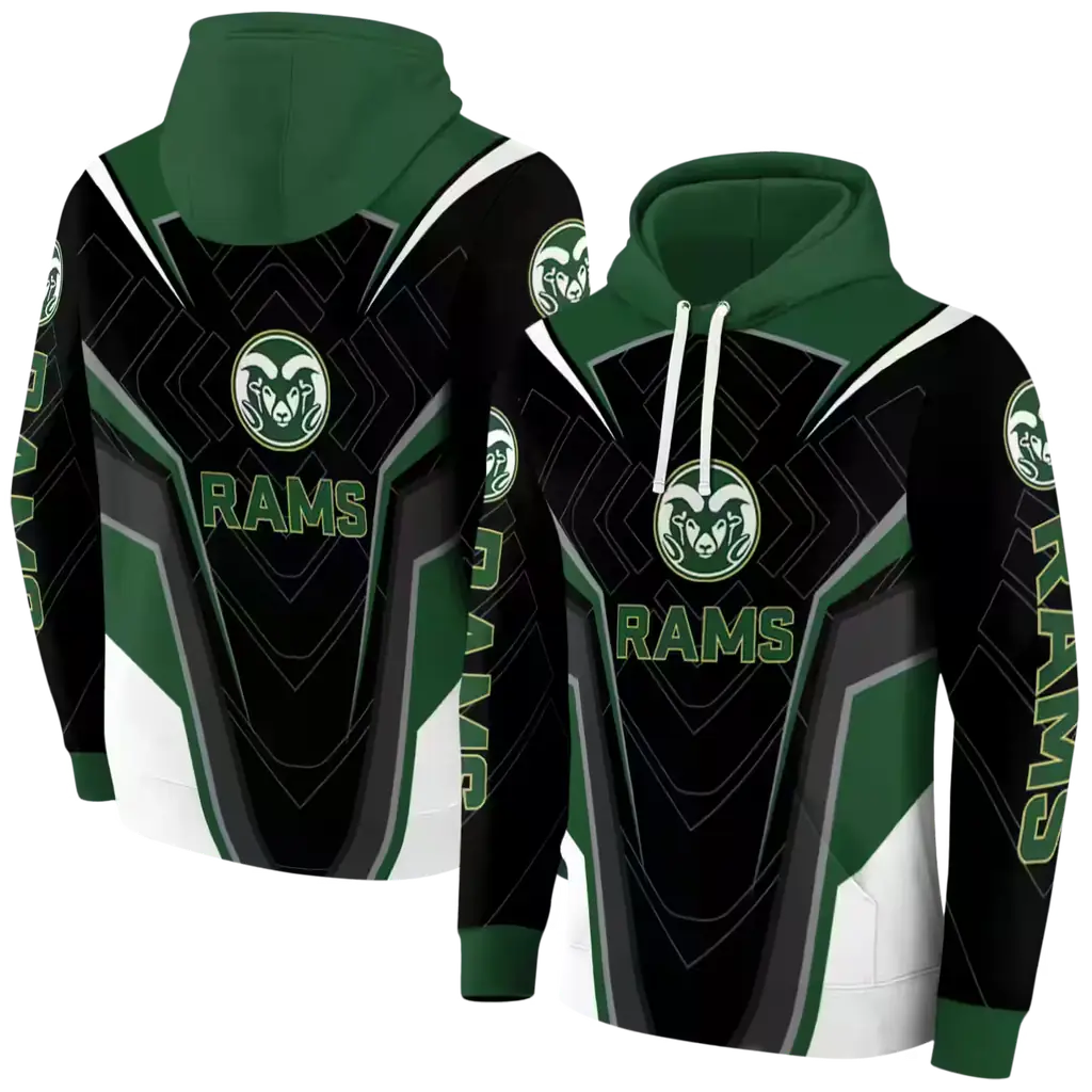 colorado state rams futuristic pattern green black hoodie fashion forward colorado state rams futuristic pattern green black hoodie fashion forward