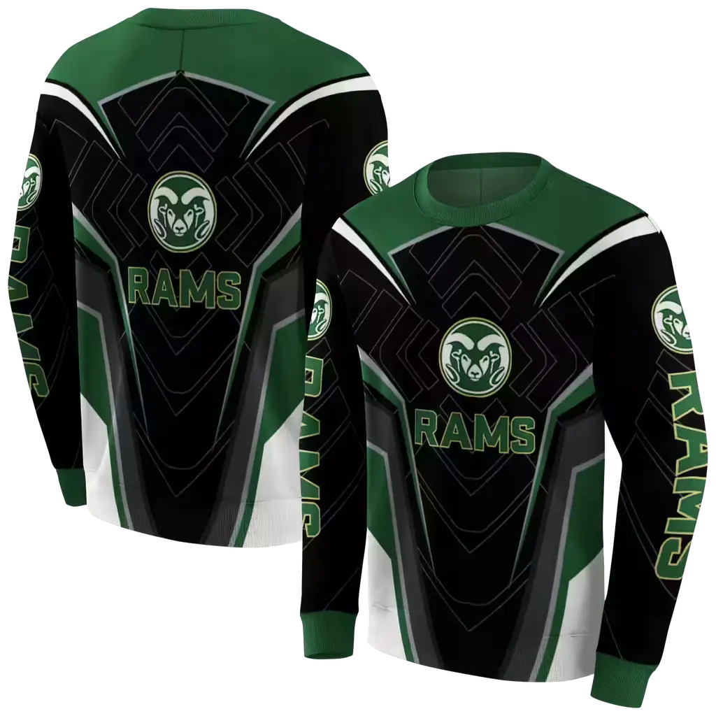 colorado state rams futuristic pattern green black hoodie premium grade colorado state rams futuristic pattern green black hoodie premium grade