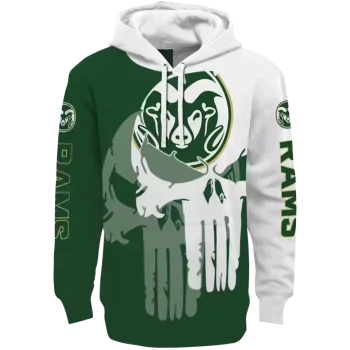colorado state rams graphic punisher green white hoodie best selling
