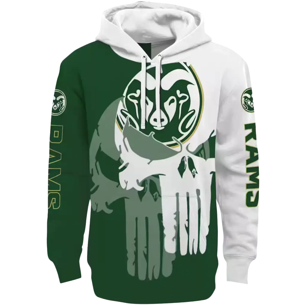 colorado state rams graphic punisher green white hoodie best selling colorado state rams graphic punisher green white hoodie best selling