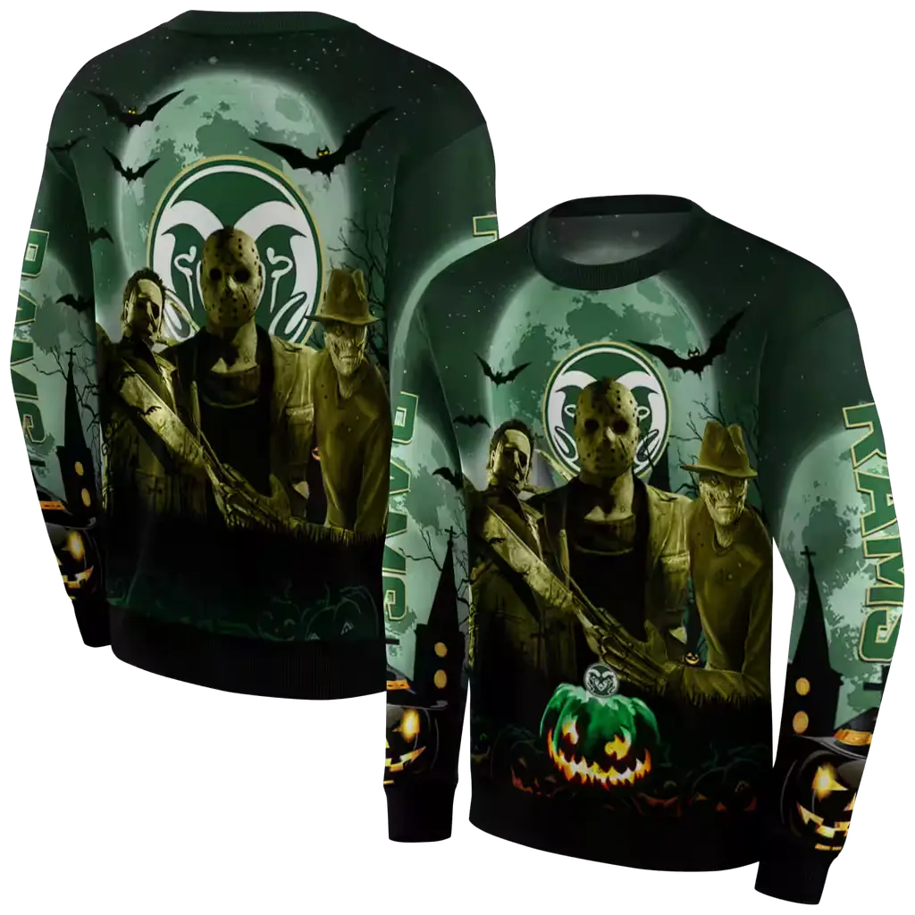 colorado state rams halloween vibes green black hoodie premium grade colorado state rams halloween vibes green black hoodie premium grade