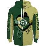 colorado state rams heartbeat graphic green hoodie best selling