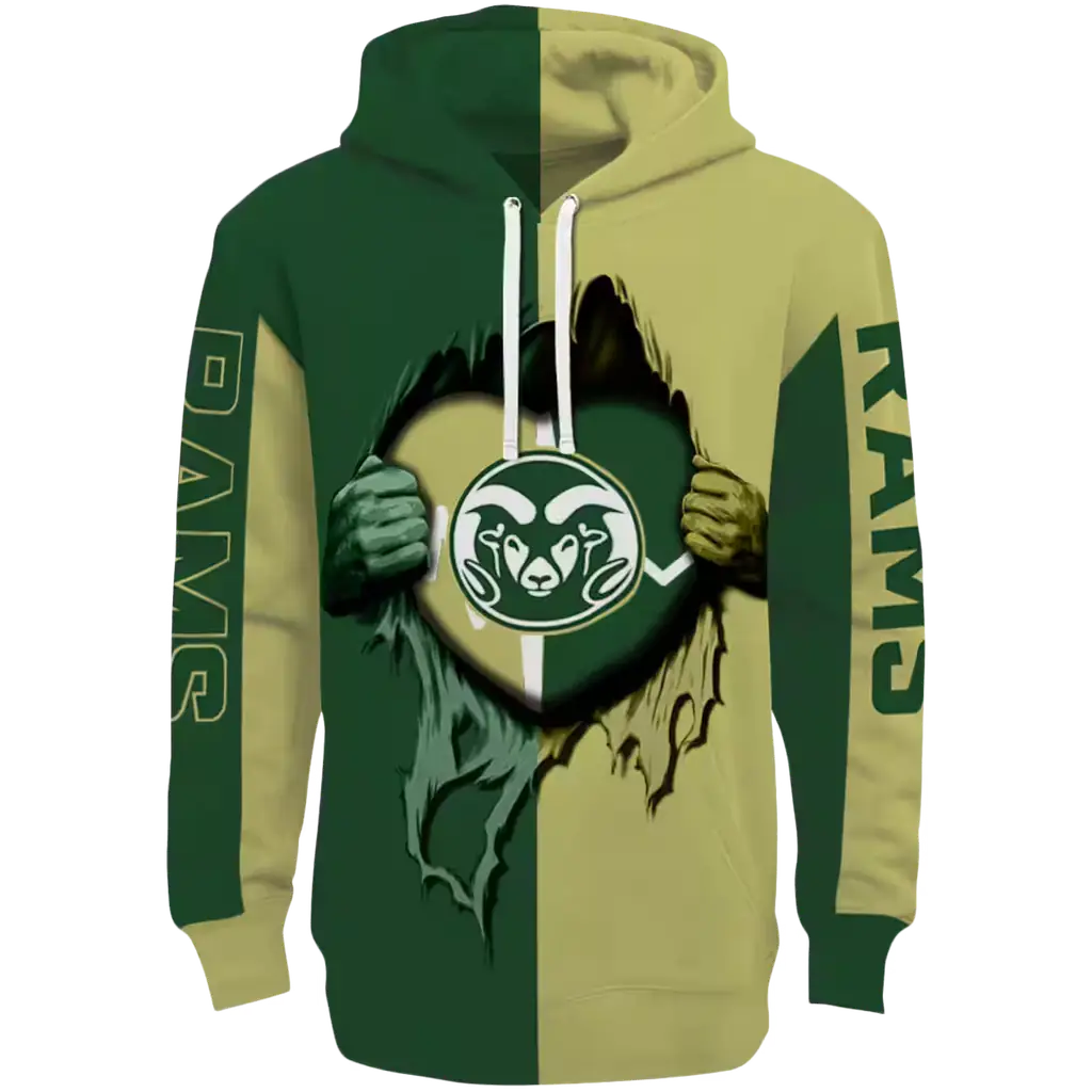 colorado state rams heartbeat graphic green hoodie best selling colorado state rams heartbeat graphic green hoodie best selling