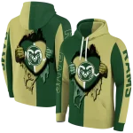 colorado state rams heartbeat graphic green hoodie best selling