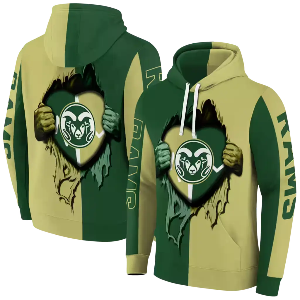 colorado state rams heartbeat graphic green hoodie fashion forward colorado state rams heartbeat graphic green hoodie fashion forward