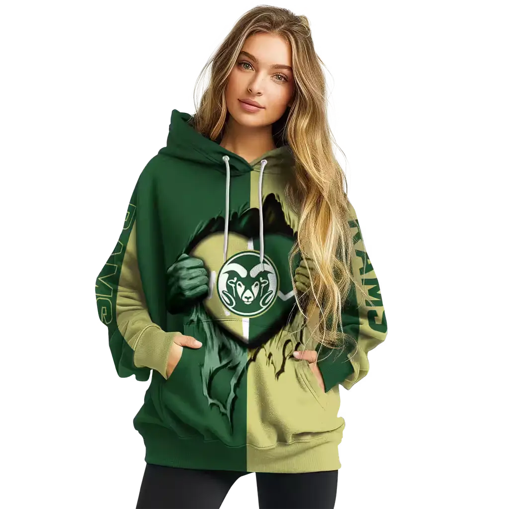 colorado state rams heartbeat graphic green hoodie high quality colorado state rams heartbeat graphic green hoodie high quality