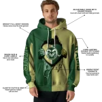 colorado state rams heartbeat graphic green hoodie best selling