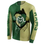 colorado state rams heartbeat graphic green hoodie best selling