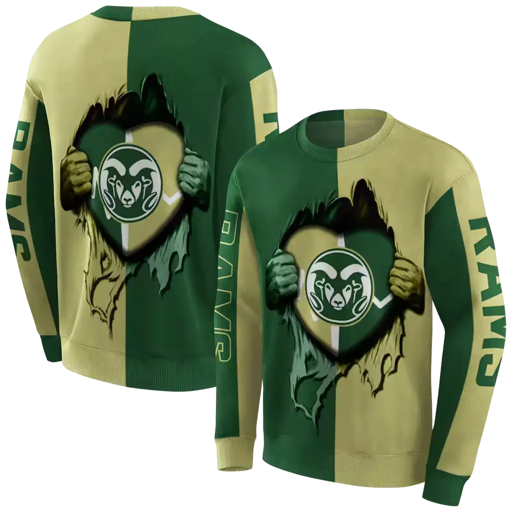 colorado state rams heartbeat graphic green hoodie premium grade colorado state rams heartbeat graphic green hoodie premium grade