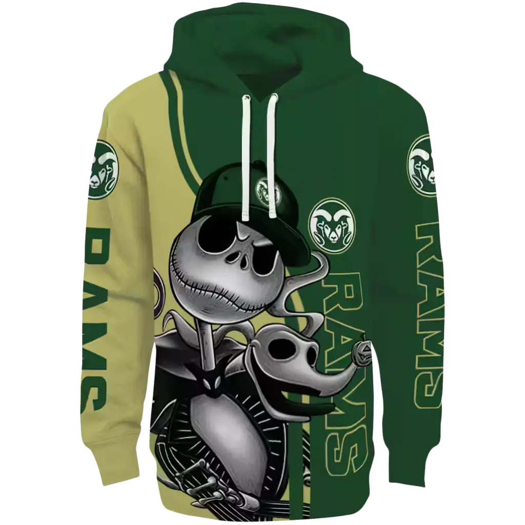 colorado state rams jack skellington green hoodie best selling colorado state rams jack skellington green hoodie best selling