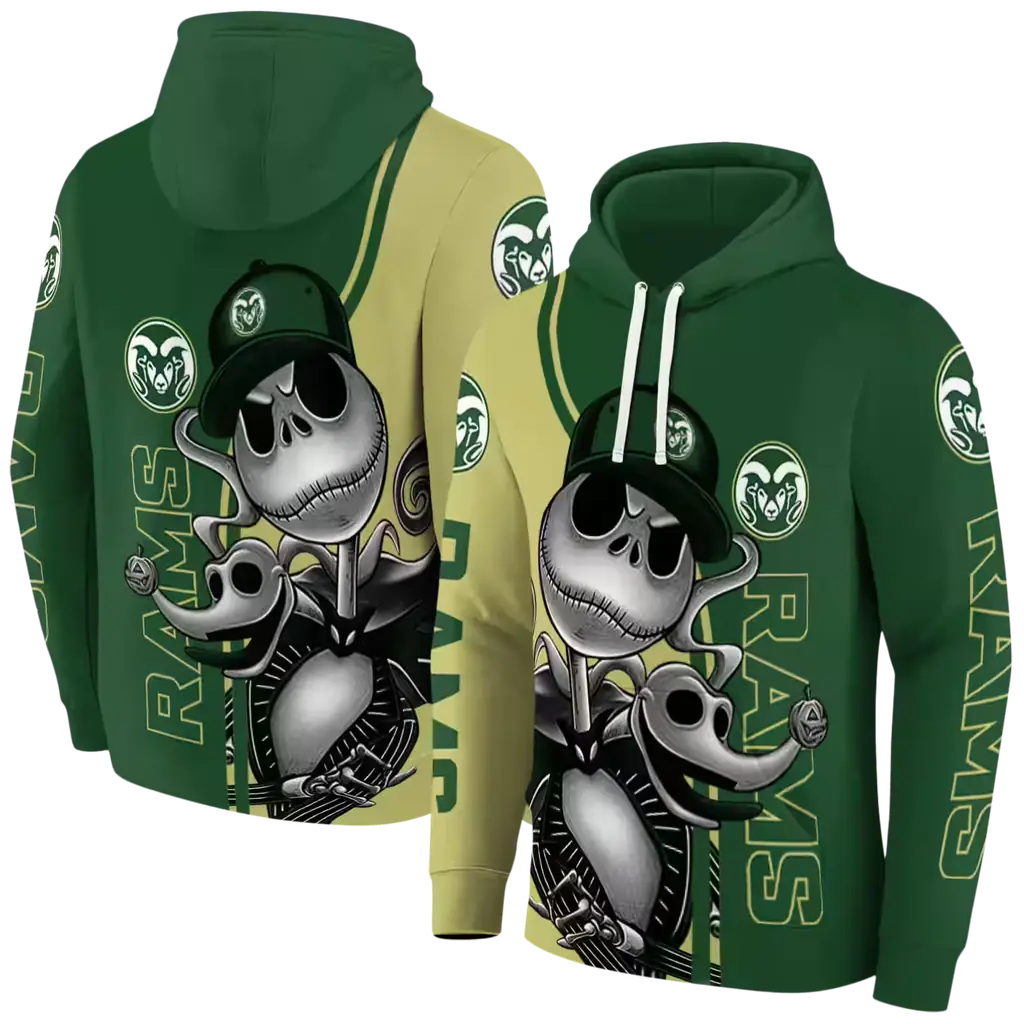 colorado state rams jack skellington green hoodie fashion forward colorado state rams jack skellington green hoodie fashion forward