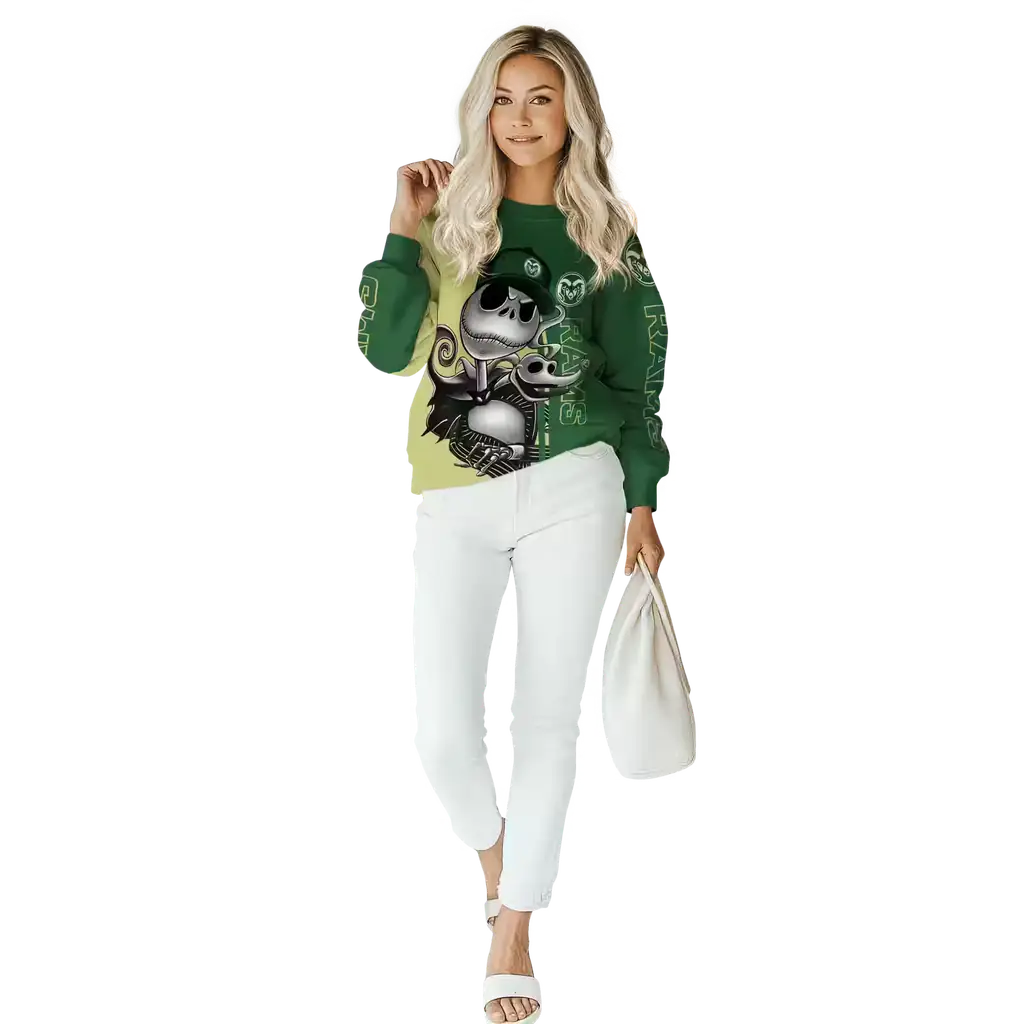 colorado state rams jack skellington green hoodie trendy colorado state rams jack skellington green hoodie trendy