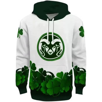 colorado state rams lucky motif white green hoodie best selling