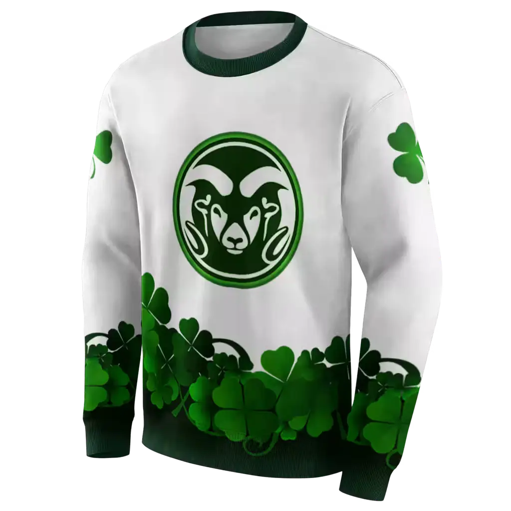 colorado state rams lucky motif white green hoodie new arrival colorado state rams lucky motif white green hoodie new arrival