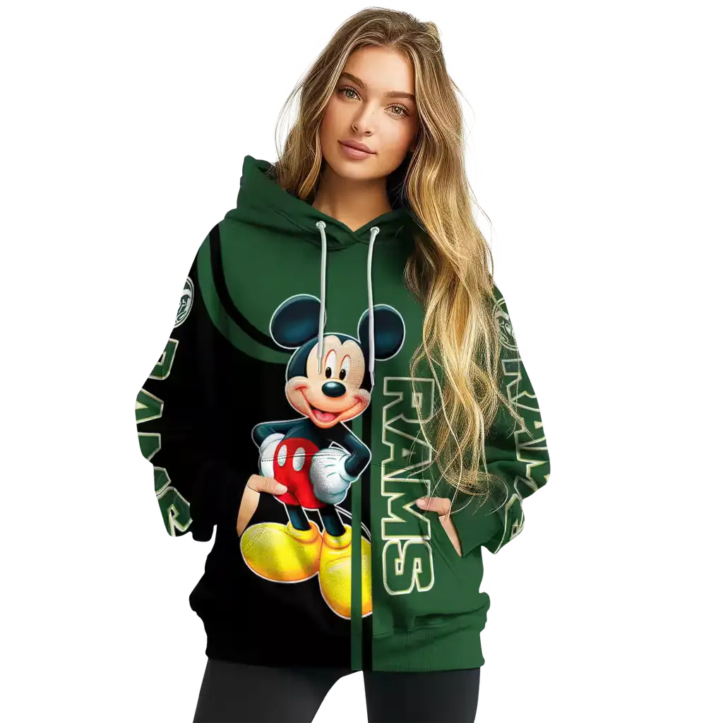 colorado state rams mickey mouse green black hoodie high quality colorado state rams mickey mouse green black hoodie high quality
