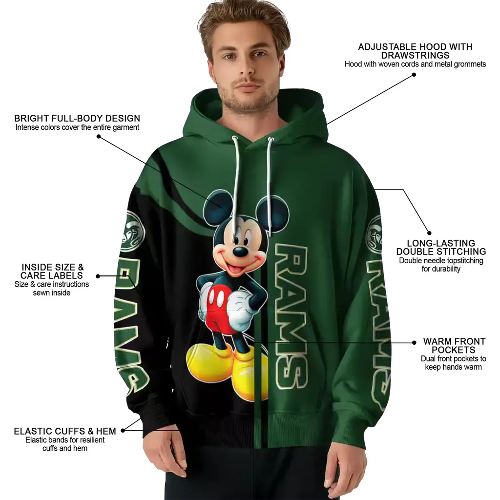 colorado state rams mickey mouse green black hoodie latest model colorado state rams mickey mouse green black hoodie latest model