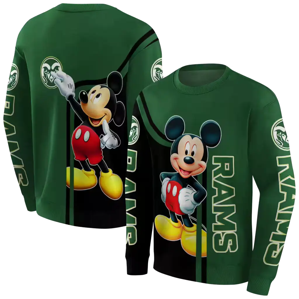 colorado state rams mickey mouse green black hoodie premium grade colorado state rams mickey mouse green black hoodie premium grade