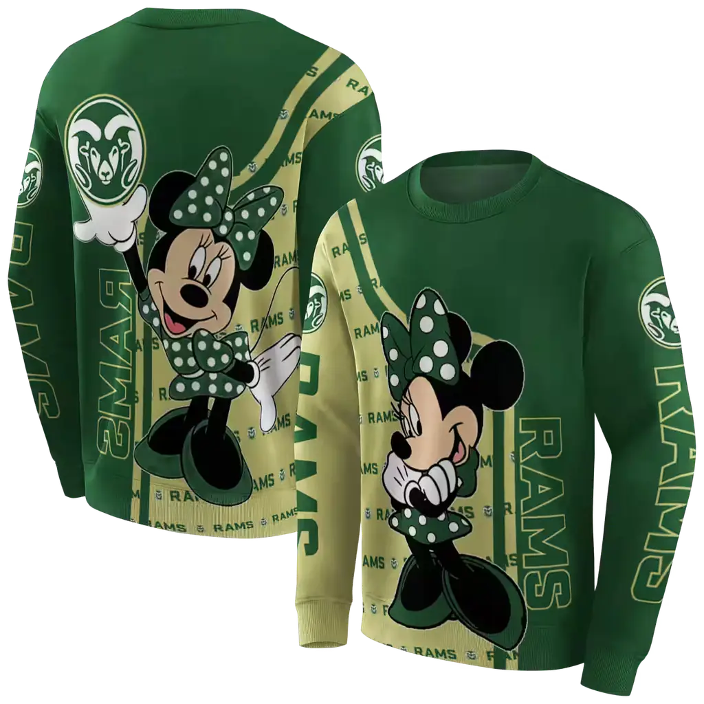 colorado state rams minnie mouse green hoodie premium grade colorado state rams minnie mouse green hoodie premium grade