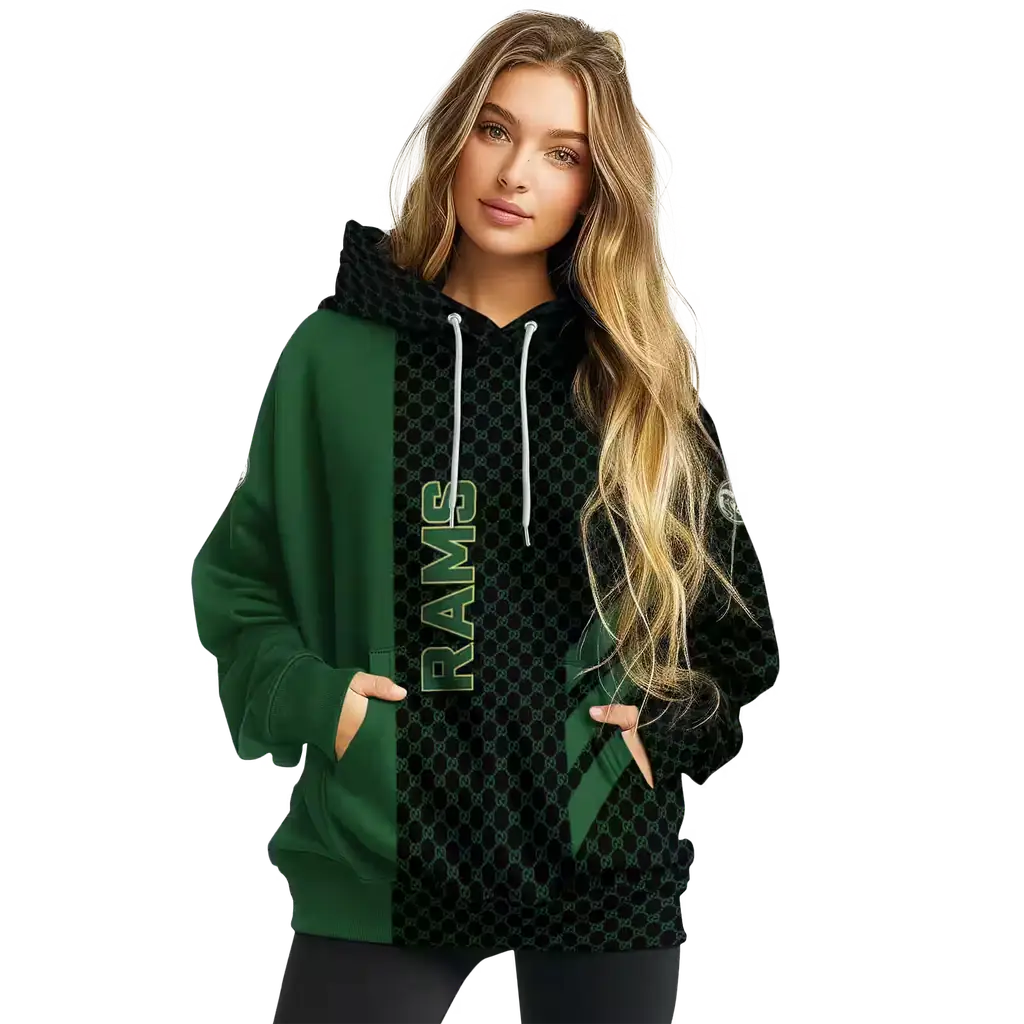 colorado state rams monogram pattern green hoodie high quality colorado state rams monogram pattern green hoodie high quality