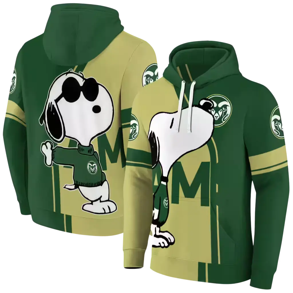 colorado state rams playful snoopy green hoodie fashion forward colorado state rams playful snoopy green hoodie fashion forward