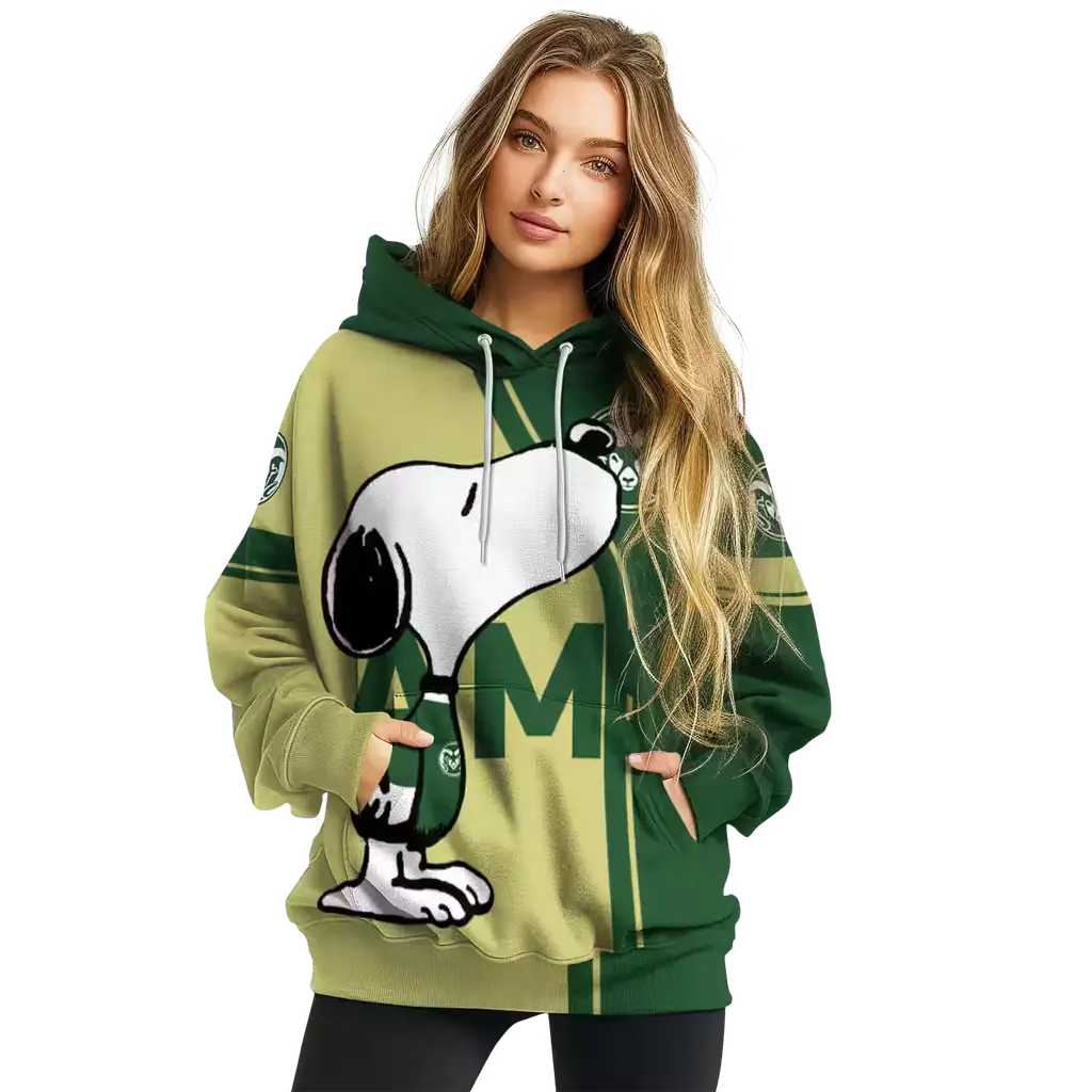 colorado state rams playful snoopy green hoodie high quality colorado state rams playful snoopy green hoodie high quality