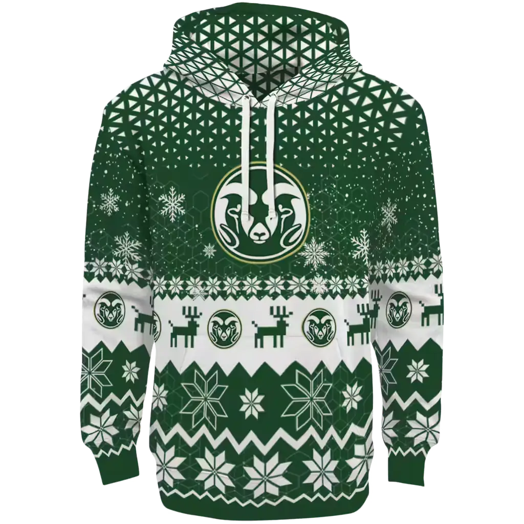 colorado state rams reindeer motif green hoodie best selling colorado state rams reindeer motif green hoodie best selling