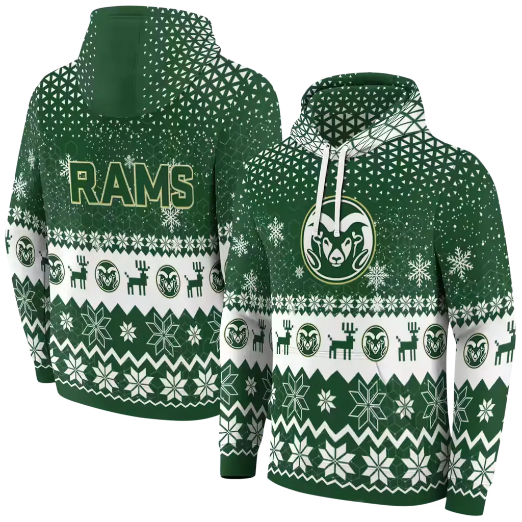 colorado state rams reindeer motif green hoodie fashion forward colorado state rams reindeer motif green hoodie fashion forward