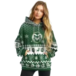 colorado state rams reindeer motif green hoodie best selling