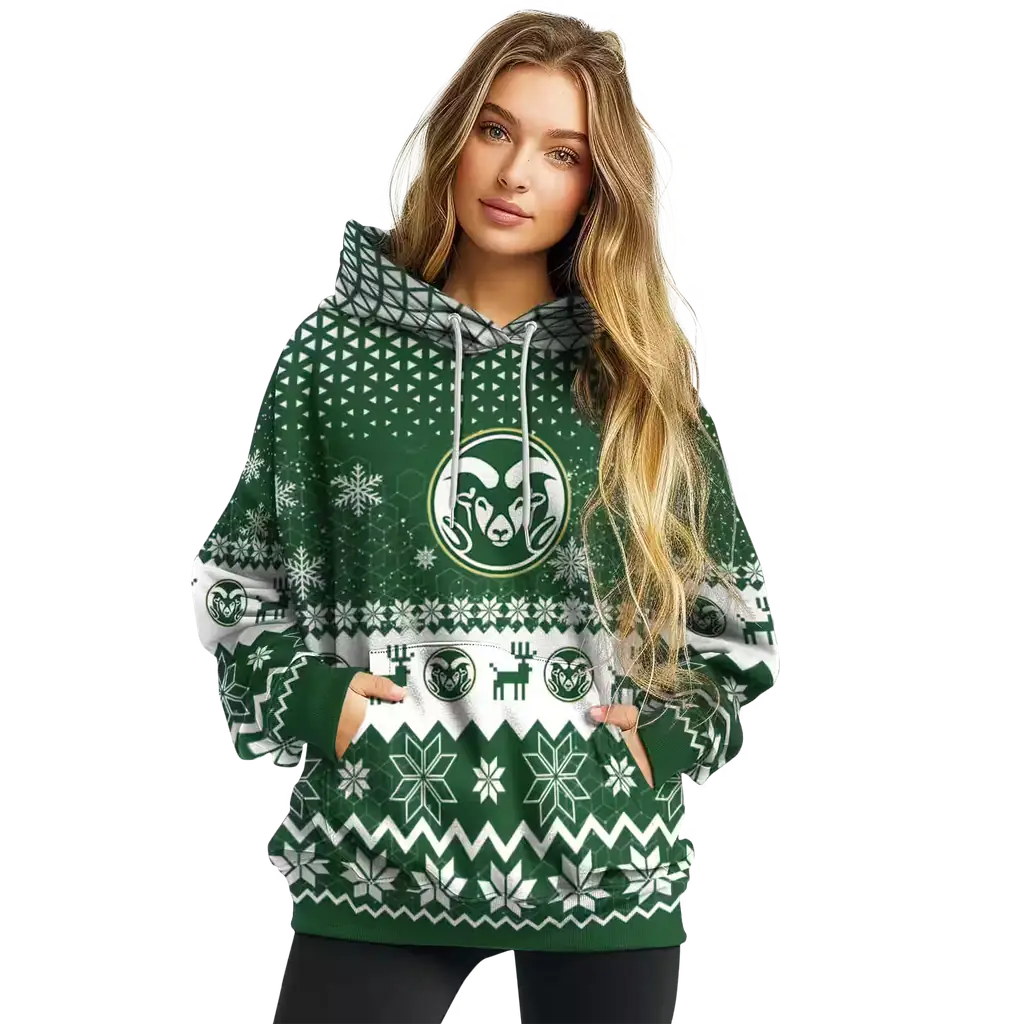 colorado state rams reindeer motif green hoodie high quality colorado state rams reindeer motif green hoodie high quality