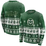 colorado state rams reindeer motif green hoodie best selling